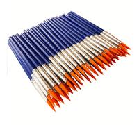 TEMU 60 Pinceles de Punta Redonda con Mango Corto de Plástico y Cerdas de Nylon - Pinceles de Fino para Acrílico, Acuarela, Caligrafía - Ideales para Suministros, y Artistas Profesionales