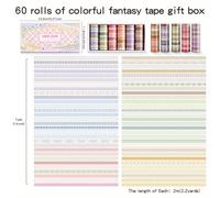 TEMU 60 Rollos de Cinta Washi Decorativa en Color, Set de Regalo con 10mm de Ancho, Accesorios para Scrapbooking, DIY, Bullet Journal y Cuadernos - Ideal para Planificadores y Junk Journals