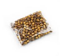 TEMU 600/1,200 cuentas redondas de madera natural a rayas, para joyería de rosario tejido DIY con un diámetro de 6 mm, adecuadas para hacer pulseras y collares.