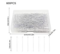 TEMU 600 Direct, Alfileres de con cabeza de acero inoxidable, Alfileres de satén fino para manualidades, Alfileres de coser para costura y manualidades, Fabricación de joyas