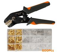 TEMU 600 piezas Juego de Herramientas para Crimpado SN-58B, Adecuadas Para Terminales 23-16AWG/0.251.5mm², 300 Fundaíles + 300 y Kit Combinación Conectores Hembra 2.8/4.8.6.3 mm