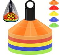 TEMU 60pcs/30pcs Conos de Fútbol Ligeros, Discos de Agilidad con Bolsa de Transporte y Soporte, Conos de Plástico para Entrenamiento, Fútbol, Baloncesto, Equipo de Práctica, 5 Colores