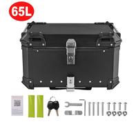 TEMU 65L Motocicleta Trasero Maletero Aleación De Aluminio Equipaje De Rápida Motocicleta De Almacenamiento Impermeable Y Absorción De + 2 Llaves Pegatina Reflectante