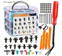 TEMU 680pcs/725pcs / 725 Clips de sujeción automática para carrocería, pasadores de retención, remaches, kit de sujeción para parachoques, puertas y paneles, herramienta de extracción automotriz