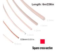 TEMU 6m/236in Alambre Cuadrado de Cobre, Tinsel y Hilo para Accesorios DIY