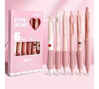 TEMU 6pcs, 6pcs Bolígrafos de Gel , Bolígrafos Retráctiles, Bolígrafo de Punta de 0.5mm con , Agarre para Escritura , Suministros de Oficina y , Regalos de Año y San Valentín