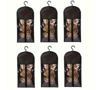 TEMU 6pcs Bolsas de Almacenamiento para Pelucas con Perchas - Organizador Duradero de Extensiones de Cabello para Múltiples Pelucas y Accesorios