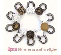 TEMU 6pcs Botones Extensor de Cintura Flexibles - Cierres Elásticos Metálicos Ajustables sin Costura para Cintura de Jeans, Cuello y Puños - Diseño Retráctil Fácil de Usar para un Ajuste