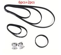 TEMU 6pcs Correa Sincrónica de Bucle Cerrado 110mm/122mm/158mm/200mm/300mm/400mm + 2pcs Sincrónica GT2 20T con de 5mm, Adecuado para Impresora 3D