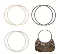TEMU 6pcs de Bolsos de Hierro Surtidos, Correas Redondas de 5.31" para Reemplazo de Bolsos y Totes DIY - Kit de Herrajes para Manualidades, Correa de Bolso, de Carteras DIY