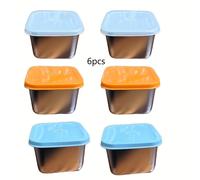 TEMU 6pcs de conservación de acero inoxidable, contenedor de aperitivos de 6 onzas, sellada a prueba de fugas con sellada, de almuerzo apilable, adecuada para guardería, y uso en viajes, color de la