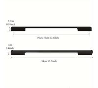 TEMU 6pcs Idolpack Manijas de Puerta de Armario Minimalistas Modernas - Aluminio Negro Elegante, Acabado , Extendida de 4" a 19.6" para Armarios de Vestir y Cocina