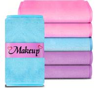 TEMU 6pcs Paños Desmaquillantes de Microfibra Ultra- - Reutilizables, Toallas de Limpieza Facial Hipoalergénicas para Todo Tipo de Piel, Sin