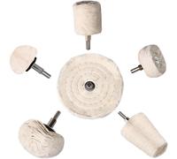 TEMU 6pcs Rueda de pulido Rueda de pulido blanca Kit de almohadilla Mop Herramienta de pulido en forma de rueda para metal, aluminio, acero inoxidable, cromo, joyería, madera, plástico