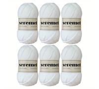 TEMU 6pcs/set 4 capas de hilo acrílico, hilo de ganchillo, para tejer bufanda suéter chal manta juguetes para mascotas 50g/pc