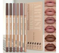 TEMU 6pcs Set de Lápices de de Labios de Terciopelo Mate | De larga duración y no reseca | para delinear y rellenar labios | versátiles para los tipos de piel | de frambuesa, marrón, rosa, y