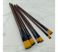 TEMU 6pcs/set de Nylon y Afilado con Mango de Madera para Gouache, Acuarela y Pintura Acrílica con Cabezal de Mango Corto