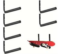 TEMU 6pcs/set, Estante de almacenamiento de montaje en pared para skate, organizador de exhibición de skate, soporte para skate para snowboards, patinetas y longboard