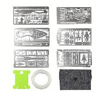 TEMU 6pcs Tarjeta de herramienta de pesca al - Billetera de tarjeta de crédito multipropósito con línea de pesca y kit de equipo de para caza, senderismo y camping