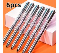 TEMU 6uds/12uds de bolígrafos retráctiles de metálico de en : negro, , azul y verde, con punta de 0.5 mm para oficina, estudio y firmas comerciales