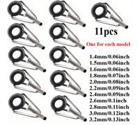 TEMU 7/11pcs Juego de punteras de caña de pescar, guía superior, punta de línea, guía de caña de pescar resistente para un rendimiento fiable, herramientas de de postes duraderas, plateado para