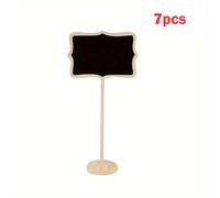 TEMU 7/14pcs Mini Pizarrón Rectangular Negro con Soportes, Pizarrones Pequeños de Madera con Logotipos para , Fiestas de , Números de Mesa, de Comida y Decoraciones para