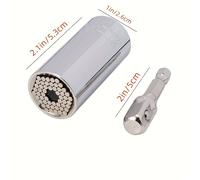 TEMU 7-19 mm, herramienta manual multifuncional profesional, cromada, con adaptador de carraca y taladro, vaso de hierro intercambiable, kit de reparación