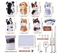 TEMU 7 Estilos Kit de de Perro DIY - Juego de manualidades de animales con manual de instrucciones, esterilla de espuma, agujas y lana - Regalo y manual para de la y