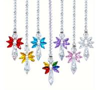 TEMU 7 Piezas de Atrapasoles de Cristal Ángel para Decoración del Hogar/Coche, Decoración de Porche y Adornos Colgantes de Vidrio Cristal