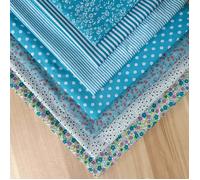 TEMU 7 Piezas de Cuadrados de Algodón con Flores 20" X 20" Paquetes de Tela Fat Quarter para Patchwork, Costura, Quilting, Manualidades y DIY