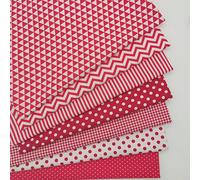 TEMU 7 piezas de tela a cuadros a rayas 100% algodón, estilo , tela textil cuadrada, surtido con diferentes patrones, tela de costura a , diferentes diseños