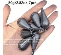 TEMU 7 piezas, Plomos de hierro con forma de , color original, . Los plomos con forma de atascan en el y tienen estabilidad, adecuados para el uso diario en la pesca.