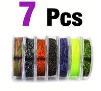 TEMU 7 piezas por paquete de guía de caña de pescar, modificación, línea de , anillo de , línea de enhebrado, caña de pescar, equipo de pesca, línea de tarjeta, alambre de metal, 50 metros por carrete