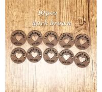 TEMU 70 etiquetas de cuero artesanales, piezas de cuero DIY artísticas, suministros de costura, encantos en forma de cuero, material de cuero sintético, con grabado de "Hecho a mano con amor"