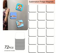 TEMU 72 Imanes de Sublimación en , Cuadrados MDF para Transferencia Térmica, Decoración Festiva y Regalos