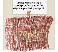 TEMU 72 unidades de cinta de encaje adhesiva fuerte para pelucas y postizos, color rosa, 1/4 , 30 unidades.
