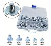 TEMU 75 tuercas de inserción con 4 puntos de impacto, M3, M4, M5, M6, M8, M10, tuercas de inserción de , tuercas de inserción de puntos para escalada, soportes y muebles de carpintería para gabinetes