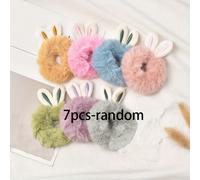 TEMU 7pcs para el Cabello con Orejas de de Peluche, Bandas Elásticas con Patrones de Animales para Adolescentes, Accesorios de Moda para Peinados