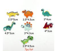 TEMU 7pcs Parches de dinosaurio para planchar, parche bordado de aplique para ropa, insignias para exteriores para chaquetas, parches para coser para ropa, mochilas, jeans, camisetas