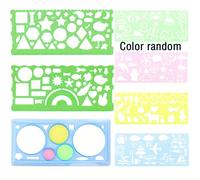 TEMU 7pcs/Set Plantilla De Dibujo Geométrico Diseño Reglas De Dibujo Plantillas Reglas De Medición Multifunción
