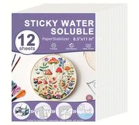 TEMU 8/12 piezas de Papel de Transferencia Lavable Autoadhesivo y Soluble en Agua para Bordado, Tela No Tejida Estabilizadora de 8.5x11 Pulgadas para al Bordado Manual y Artesanías
