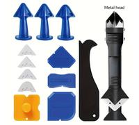TEMU 8/14 piezas Herramientas de Calafateo 4 en 1 con Cabeza de Acero Inoxidable, Boquilla para Sellador, Raspador de Lechada, Herramientas Ideales para Juntas de Cocina, Baño, Ventana y Fregadero
