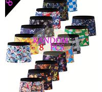 TEMU 8 de calzoncillos para niños al con estampados de fútbol, baloncesto y boxeo, elásticos, cómodos y suaves con dobladillo