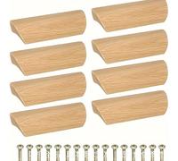 TEMU 8 de Madera con un Espaciado de Orificios de 64 mm/2.52 Pulgadas, Hechas de Madera de , Adecuadas para Gabinetes de Cocina, Armarios, Tocadores y Muebles, en Color Madera.
