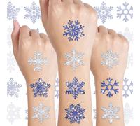 TEMU 8 Hojas de Tatuajes Temporales con de Copo de Nieve Temática para la Cara, Adornos de y