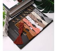 TEMU 8 Llaveros de Borla de Cuerda Tejida a , Colgantes para Llaves de Coche, Decoraciones para Bolsos, Anillos para Llaves