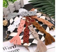 TEMU 8 llaveros hechos a con borlas, estilo para llaves de coche y como artículos decorativos