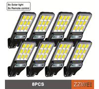 TEMU 8 luces inteligentes con sensor de movimiento, luces solares exteriores, 9COB, 3 de iluminación, adecuadas para jardines, paredes, terrazas y pasillos
