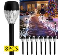 TEMU 8 luces solares decorativas para jardín, césped, , patio, entrada de vehículos, fiestas y luces navideñas para crear un romántico de Navidad y Año