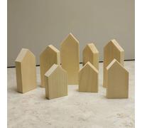 TEMU 8 Piezas de Bloques de Madera Sin Acabar, Juego de Casa, Conjunto de 8 Piezas en Varios Tamaños, Madera en para Dibujos y Costura, Madera Sin Pintar